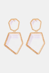 Geometrical Shape Zinc Alloy Frame Resin Dangle Earrings king-general-store-5710.myshopify.com