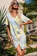 Twisted V-Neck Short Sleeve Dress king-general-store-5710.myshopify.com