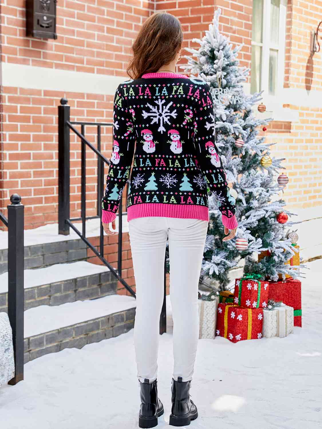 Christmas Ribbed Trim Sweater king-general-store-5710.myshopify.com