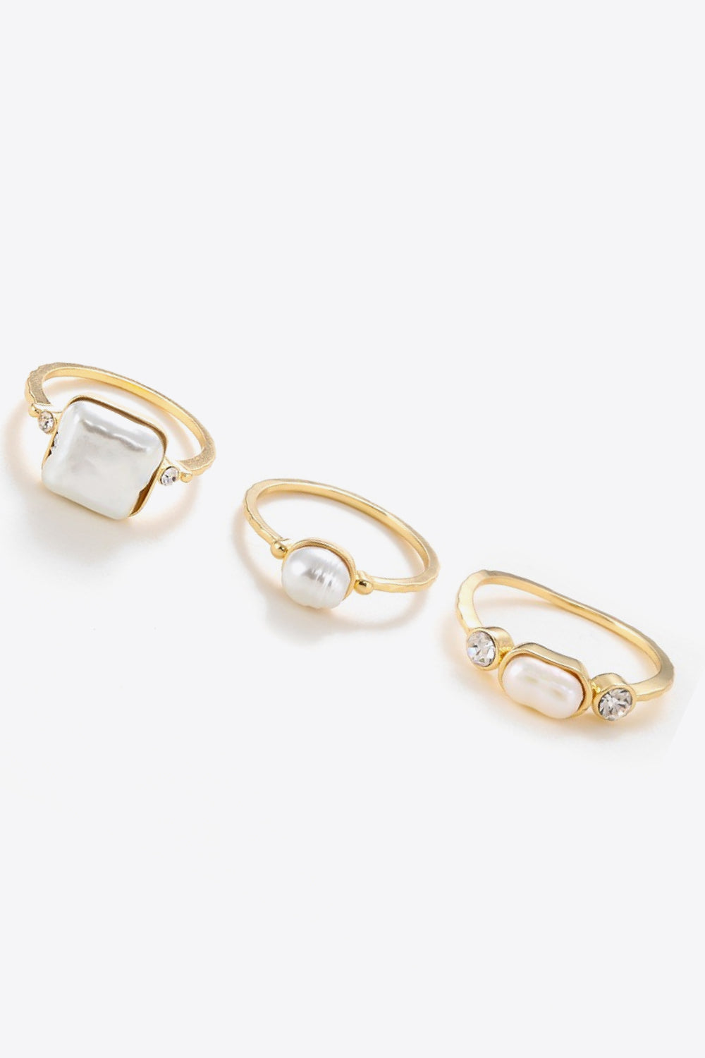 Pearl 18K Gold-Plated Ring Set king-general-store-5710.myshopify.com