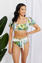 Marina West Swim Vacay Ready Puff Sleeve Bikini in Floral king-general-store-5710.myshopify.com