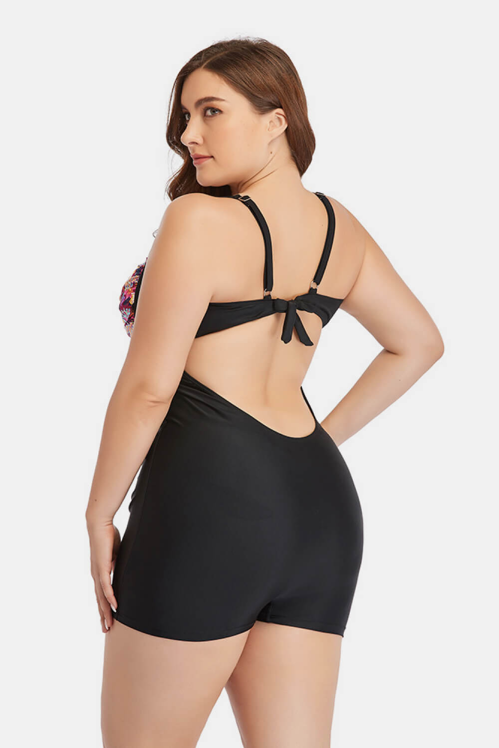 Plus Size Two-Tone One-Piece Swimsuit king-general-store-5710.myshopify.com