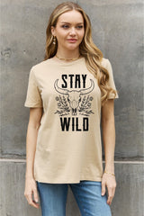 Simply Love Full Size STAY WILD Graphic Cotton Tee king-general-store-5710.myshopify.com