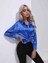 Collared Neck Buttoned Long Sleeve Shirt king-general-store-5710.myshopify.com