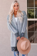 Heathered Open Front Longline Cardigan king-general-store-5710.myshopify.com