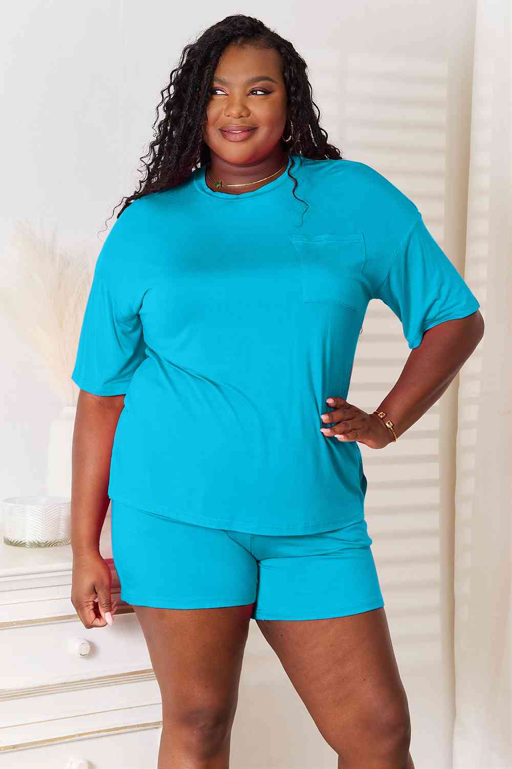 Basic Bae Full Size Soft Rayon Half Sleeve Top and Shorts Set king-general-store-5710.myshopify.com