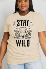 Simply Love Full Size STAY WILD Graphic Cotton Tee king-general-store-5710.myshopify.com