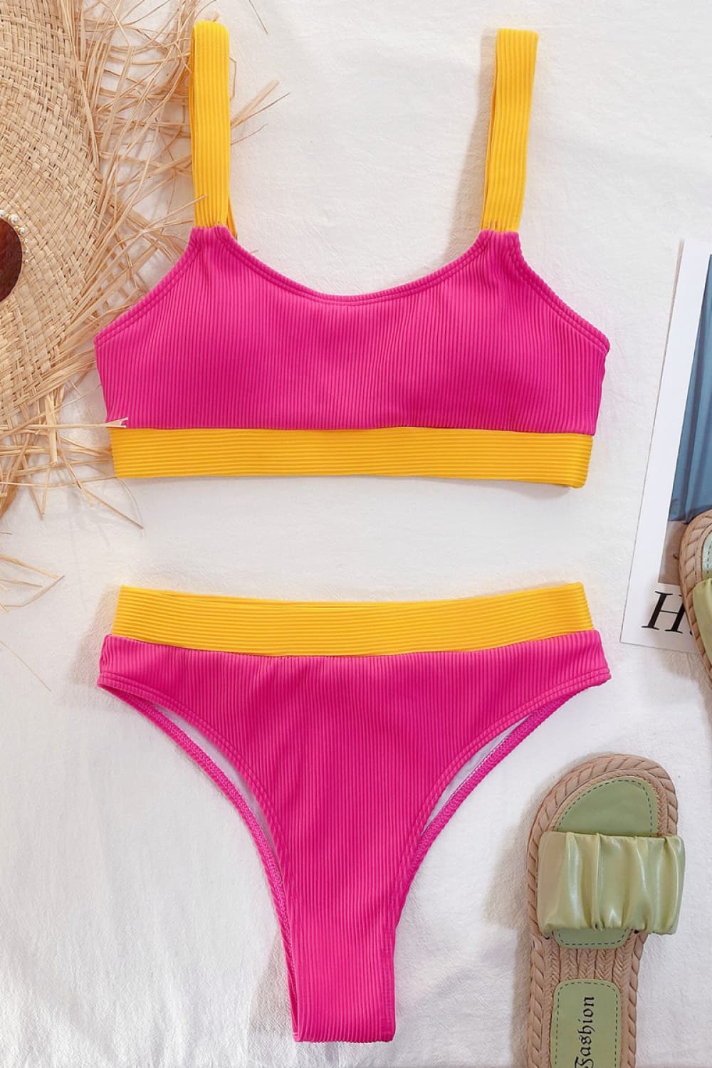 Color Block Scoop Neck Bikini Set king-general-store-5710.myshopify.com