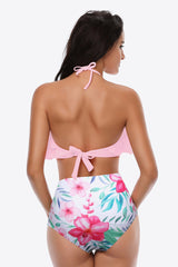 Two-Tone Ruffled Halter Neck Two-Piece Swimsuit king-general-store-5710.myshopify.com