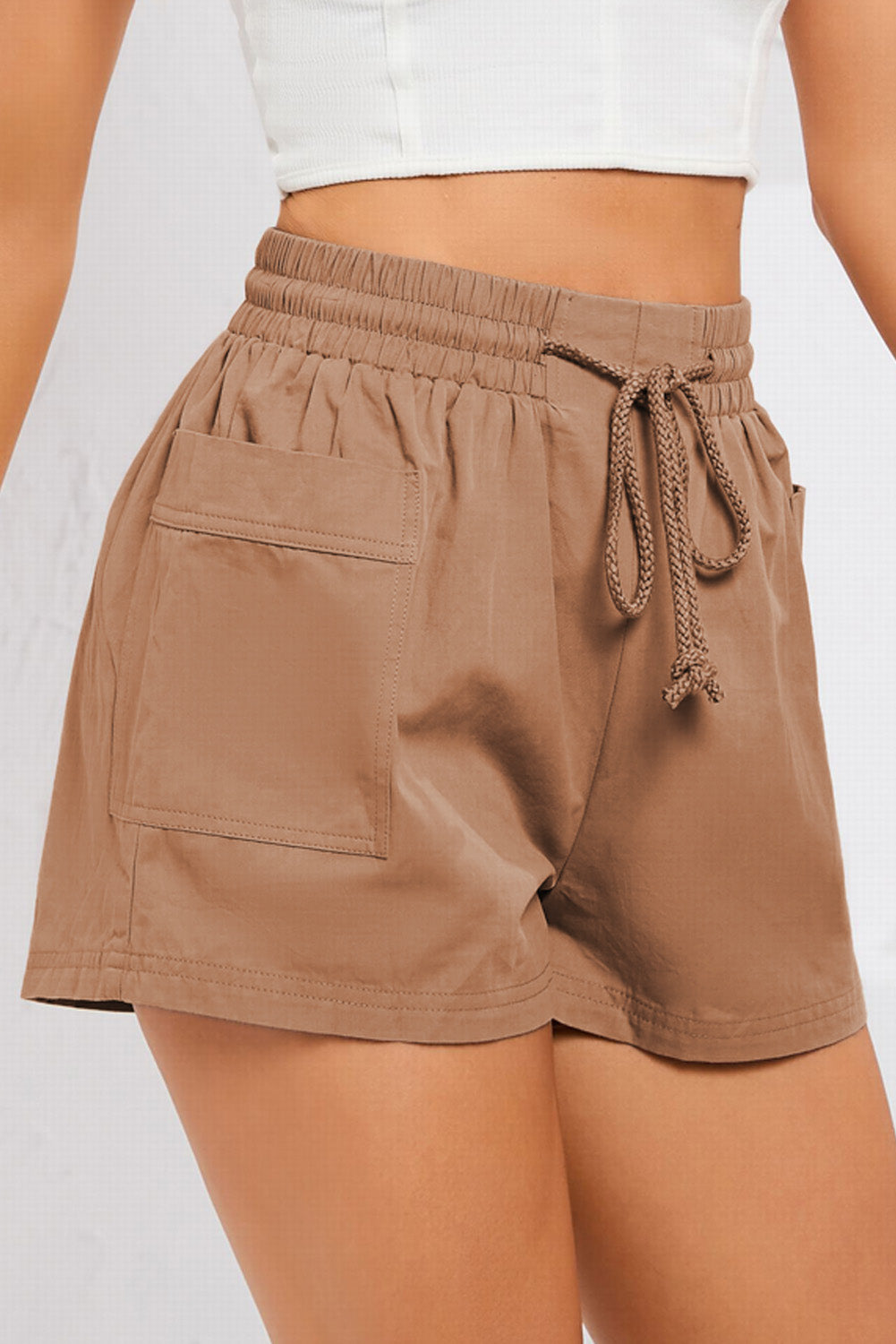 Drawstring Smocked Waist Pocketed Shorts king-general-store-5710.myshopify.com