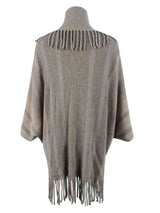 Fringe Detail Open Front Poncho king-general-store-5710.myshopify.com