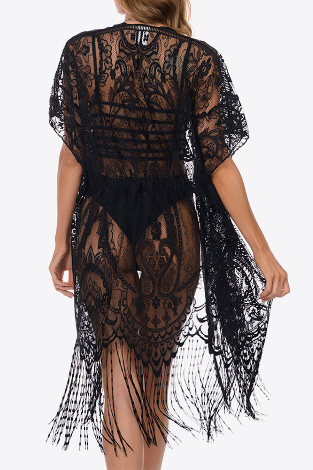 Fringe Trim Lace Cover-Up Dress king-general-store-5710.myshopify.com