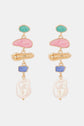 Abnormal Shpae Zinc Alloy Synthetic Pearl Dangle Earrings - Kings Crown Jewel Boutique