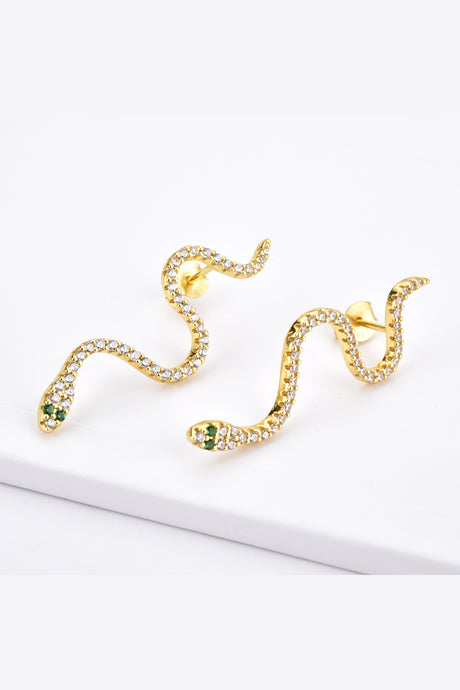 Snake-Shaped 925 Sterling Silver Earrings king-general-store-5710.myshopify.com