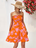 Floral Frill Trim Strapless Smocked Dress king-general-store-5710.myshopify.com