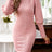 Cable-Knit Round Neck Lantern Sleeve Sweater Dress king-general-store-5710.myshopify.com