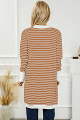 Striped Open Front Longline Cardigan king-general-store-5710.myshopify.com