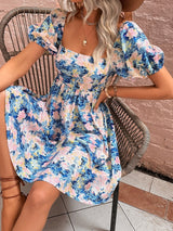 Floral Square Neck Puff Sleeve Dress king-general-store-5710.myshopify.com