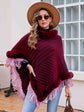 Striped Fringe Hem Poncho king-general-store-5710.myshopify.com