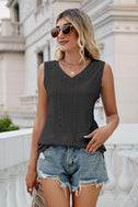 Eyelet V-Neck Tank king-general-store-5710.myshopify.com