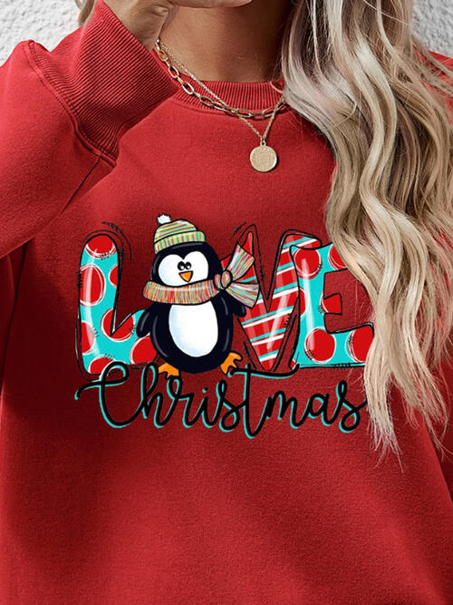 LIVE CHRISTMAS Drop Shoulder Round Neck Sweatshirt king-general-store-5710.myshopify.com