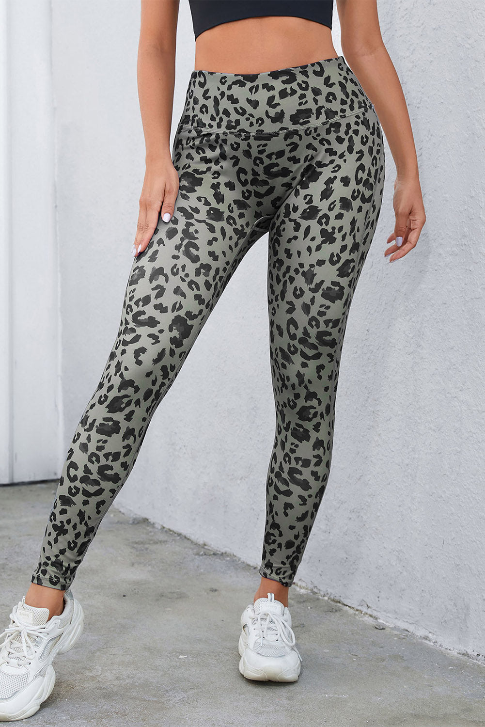 Leopard Print Wide Waistband Leggings king-general-store-5710.myshopify.com