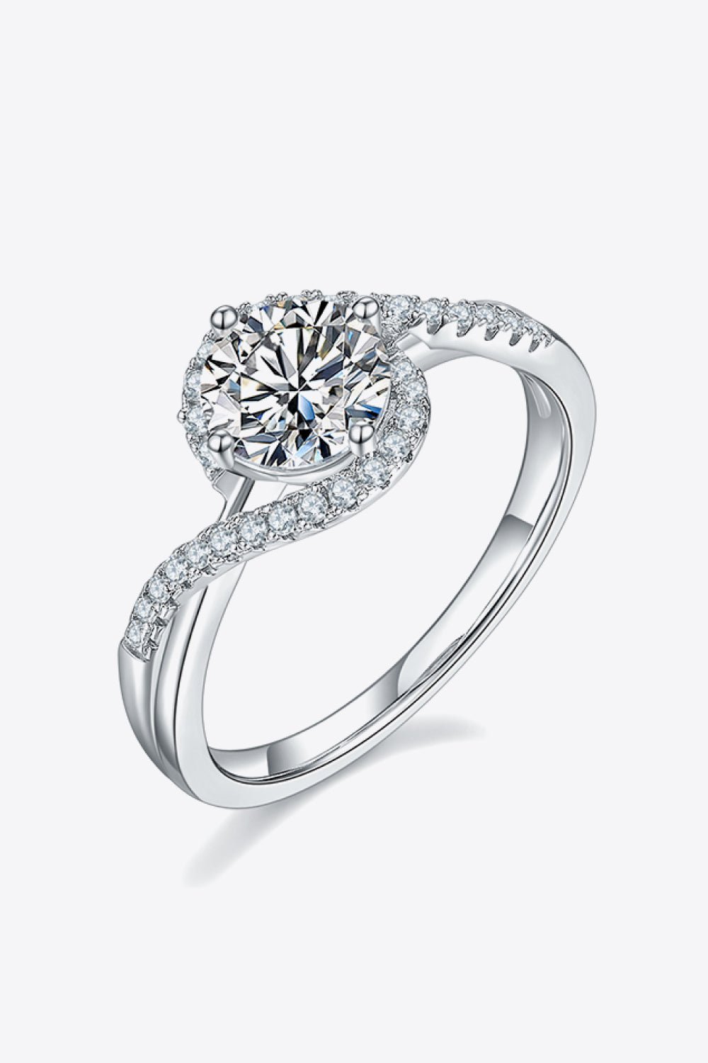 Adored 1 Carat Moissanite 925 Sterling Silver Crisscross Ring - Kings Crown Jewel Boutique
