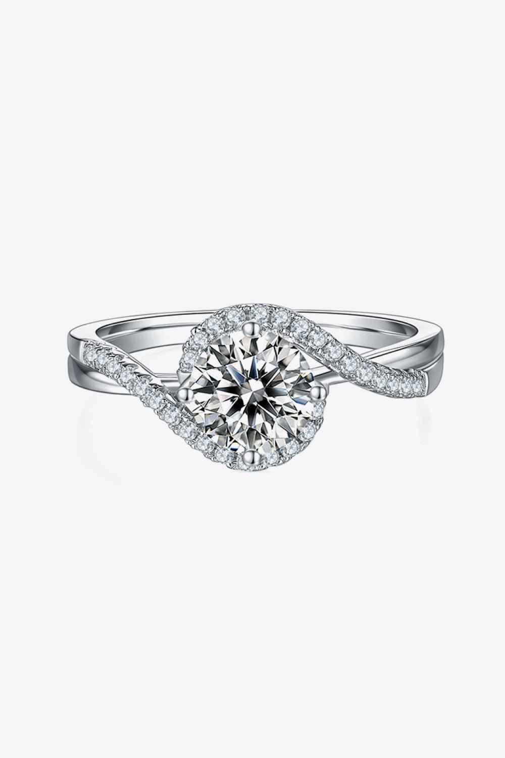 Adored 1 Carat Moissanite 925 Sterling Silver Crisscross Ring - Kings Crown Jewel Boutique