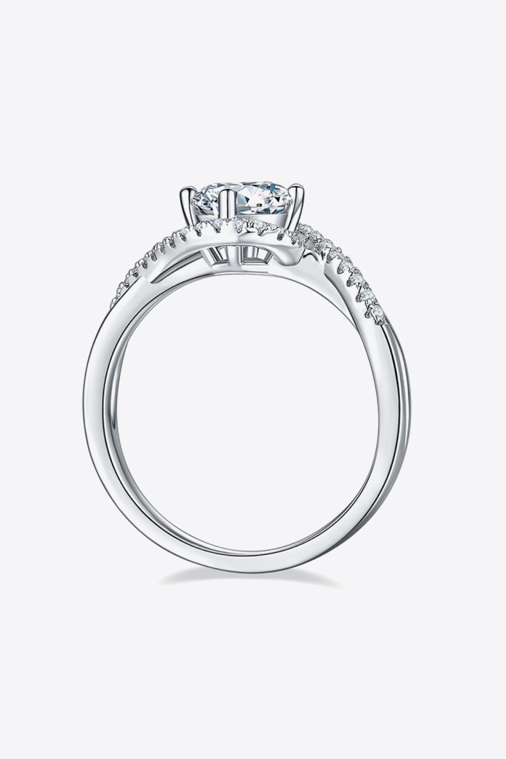 Adored 1 Carat Moissanite 925 Sterling Silver Crisscross Ring - Kings Crown Jewel Boutique