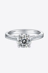 Adored 1 Carat Moissanite 925 Sterling Silver Side Stone Ring - Kings Crown Jewel Boutique