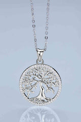 Adored 925 Sterling Silver Moissanite Tree Pendant Necklace - Kings Crown Jewel Boutique