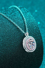 Adored 925 Sterling Silver Rhodium-Plated 1 Carat Moissanite Pendant Necklace - Kings Crown Jewel Boutique