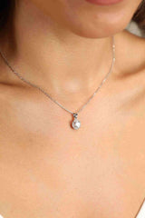 Adored Chance to Charm 1 Carat Moissanite Round Pendant Chain Necklace - Kings Crown Jewel Boutique