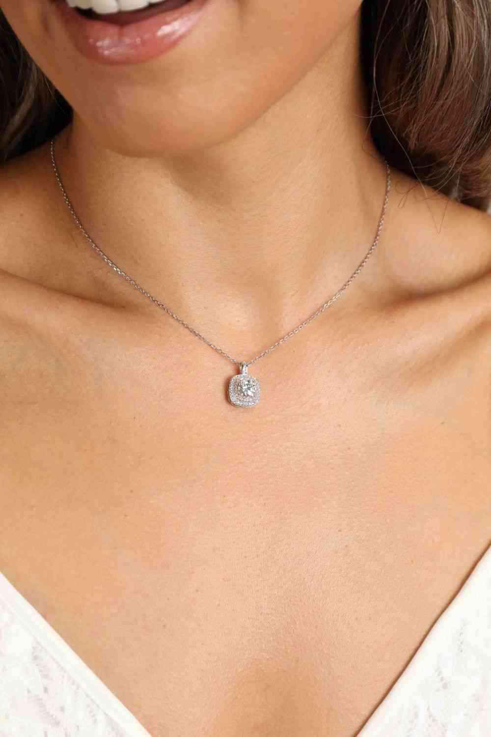 Adored Moissanite Geometric Pendant Necklace - Kings Crown Jewel Boutique