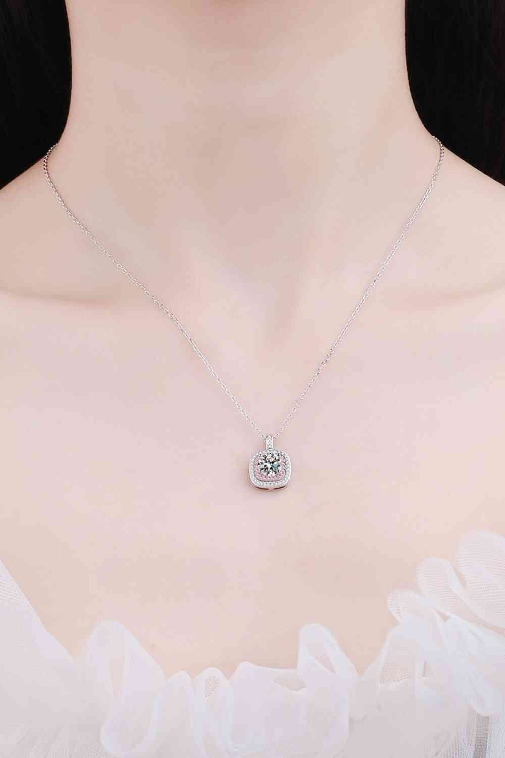 Adored Moissanite Geometric Pendant Necklace - Kings Crown Jewel Boutique