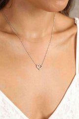 Adored Moissanite Platinum-Plated Heart Necklace - Kings Crown Jewel Boutique