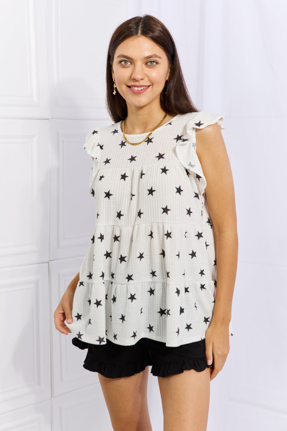 Heimish Shine Bright Full Size Butterfly Sleeve Star Print Top king-general-store-5710.myshopify.com