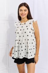 Heimish Shine Bright Full Size Butterfly Sleeve Star Print Top king-general-store-5710.myshopify.com