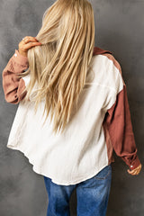 Color Block Textured Drop Shoulder Shacket king-general-store-5710.myshopify.com