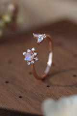 Moonstone 18K Rose Gold-Plated Open Ring king-general-store-5710.myshopify.com