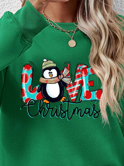 LIVE CHRISTMAS Drop Shoulder Round Neck Sweatshirt king-general-store-5710.myshopify.com