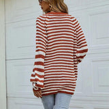 Striped Button Down Long Sleeve Cardigan king-general-store-5710.myshopify.com