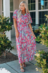 Multicolored V-Neck Maxi Dress king-general-store-5710.myshopify.com