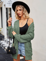 Cable-Knit Long Sleeve Cardigan king-general-store-5710.myshopify.com