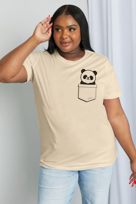 Simply Love Full Size Panda Graphic Cotton Tee king-general-store-5710.myshopify.com