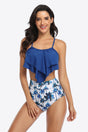 Botanical Print Ruffled Two-Piece Swimsuit king-general-store-5710.myshopify.com