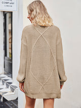 Cable-Knit Long Sleeve Cardigan king-general-store-5710.myshopify.com