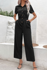 Collared Neck Short Sleeve Jumpsuit king-general-store-5710.myshopify.com