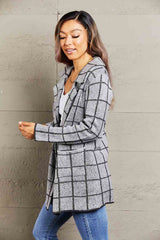 Double Take Printed Open Front Lapel Collar Cardigan with Pockets king-general-store-5710.myshopify.com