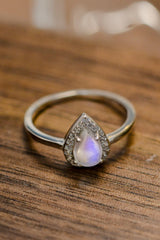 Moonstone Teardrop 925 Sterling Silver Halo Ring king-general-store-5710.myshopify.com